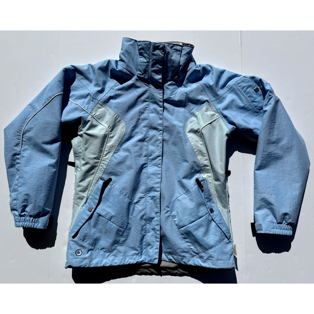 Columbia Convert Women’s Waterproof Jacket Adult Medium Blue Fleece Lined EUC!
